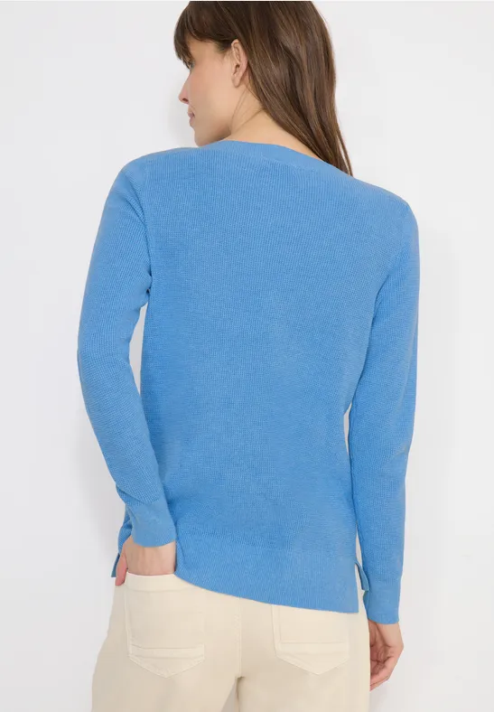 Feinstrickpullover mit U-Boot-Ausschnitt