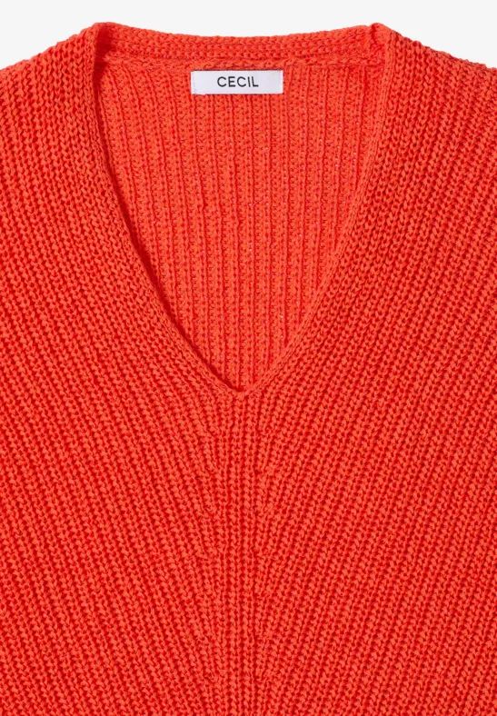 Strukturierter Feinstrickpullover mit U-Boot-Ausschnitt