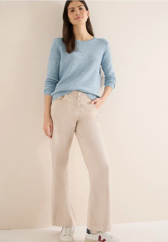 Strukturierter Space-Dye Strickpullover