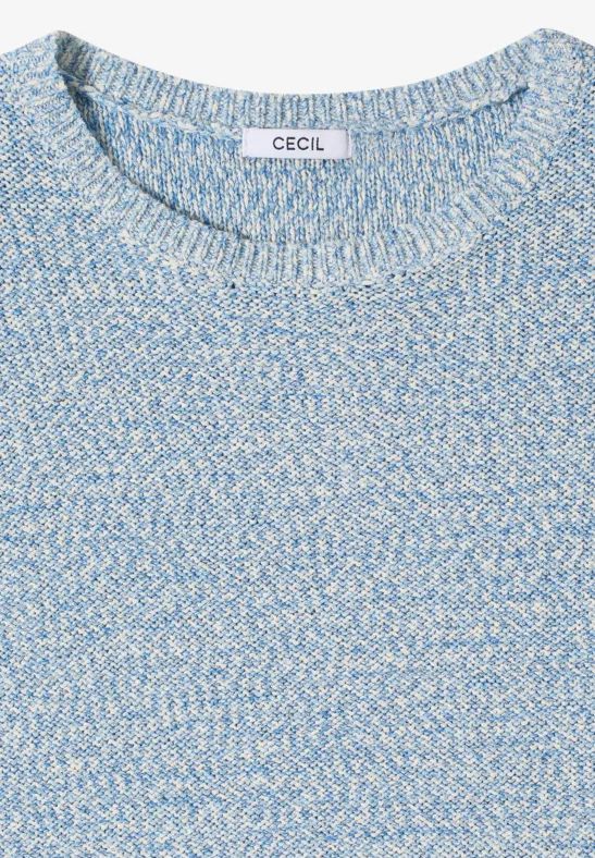 Strukturierter Space-Dye Strickpullover