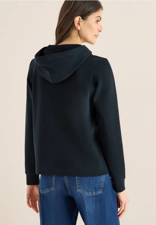 Kapuzenpullover mit Schmuckstein-Kängurutasche