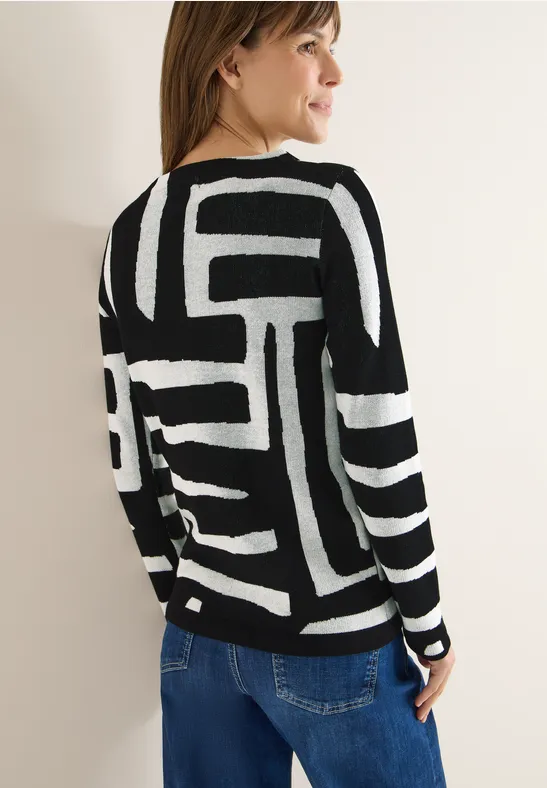 Jacquard-Pullover mit grafischem Muster
