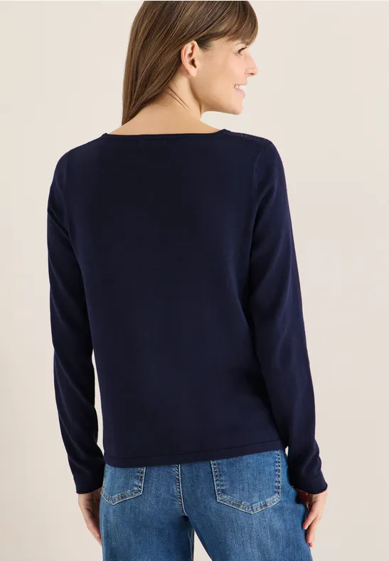 Feinstrickpullover mit Glitzersteinen