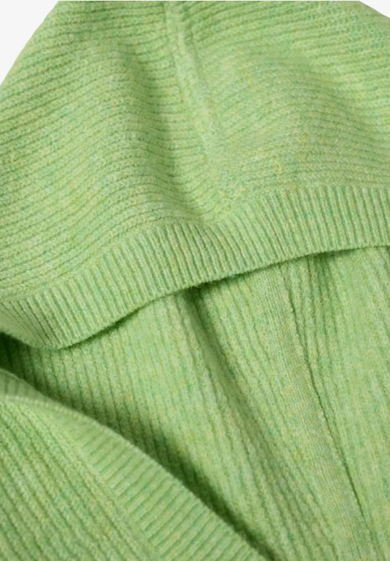 Weicher Rippstrick-Kapuzenpullover