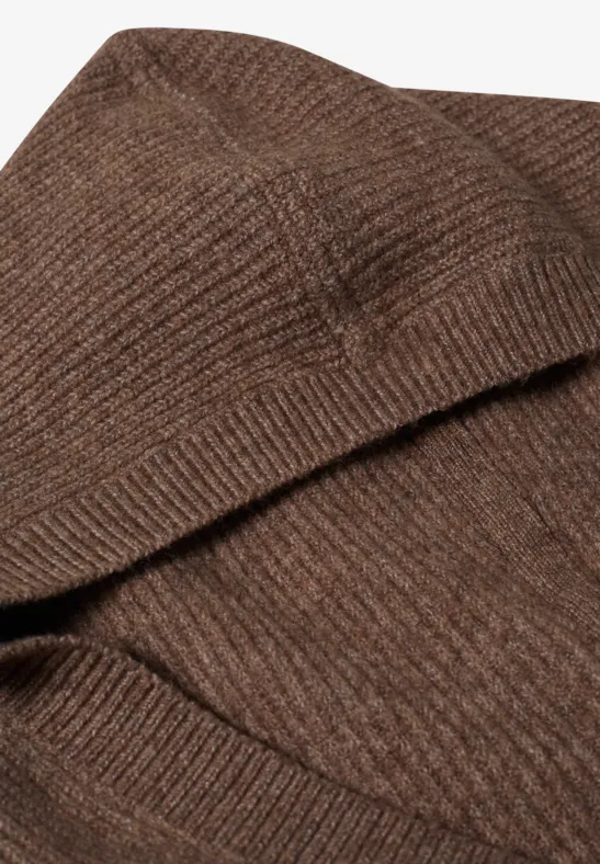 Strukturierter Strickpullover mit Kapuze