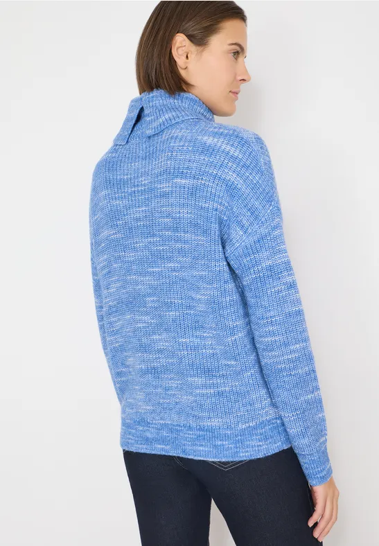 Rollkragenpullover mit Space-Dye-Muster