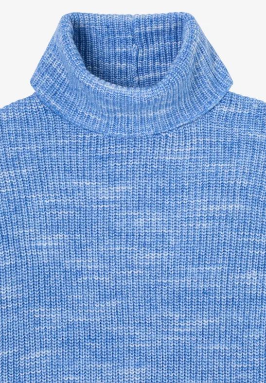 Rollkragenpullover mit Space-Dye-Muster