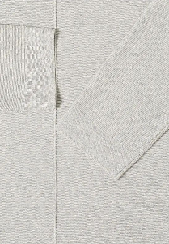 Strukturpullover mit 3/4-Arm und V-Ausschnitt
