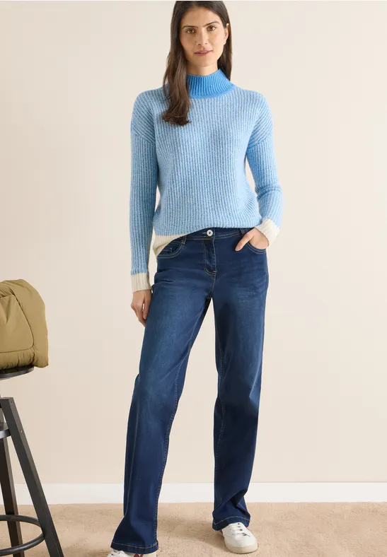 Mouline Strickpullover im Colorblock-Design