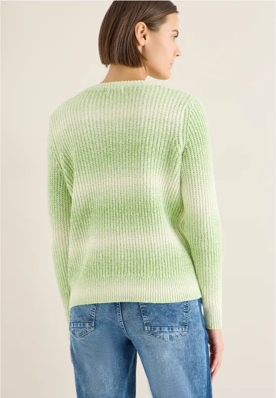 Strukturierter Space-Dye Strickpullover
