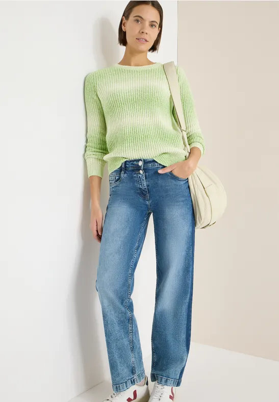 Strukturierter Space-Dye Strickpullover
