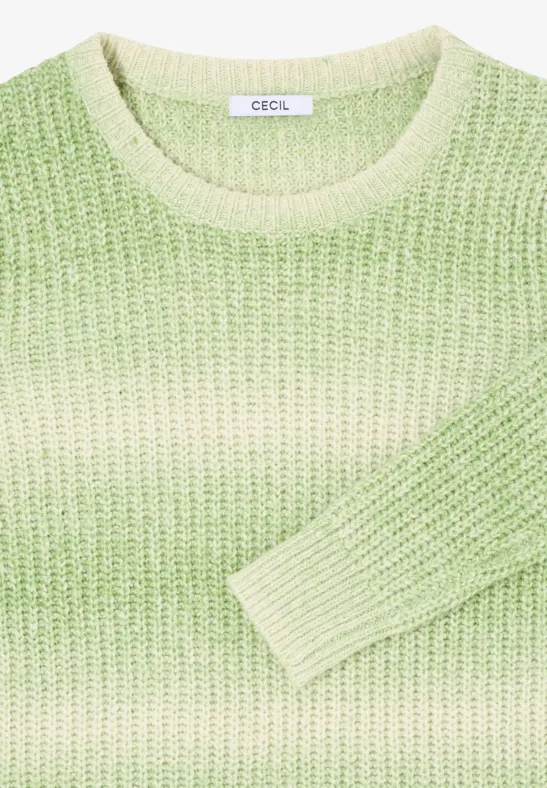 Strukturierter Space-Dye Strickpullover