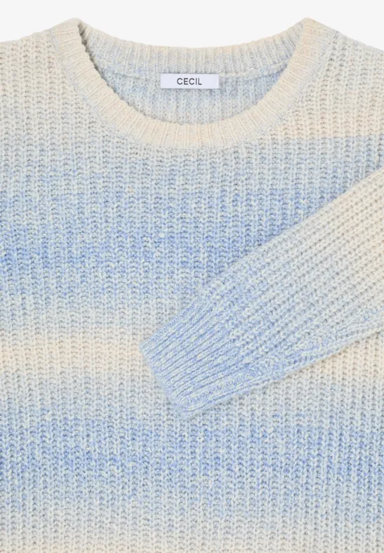 Rundhalspullover mit Space-Dye-Muster