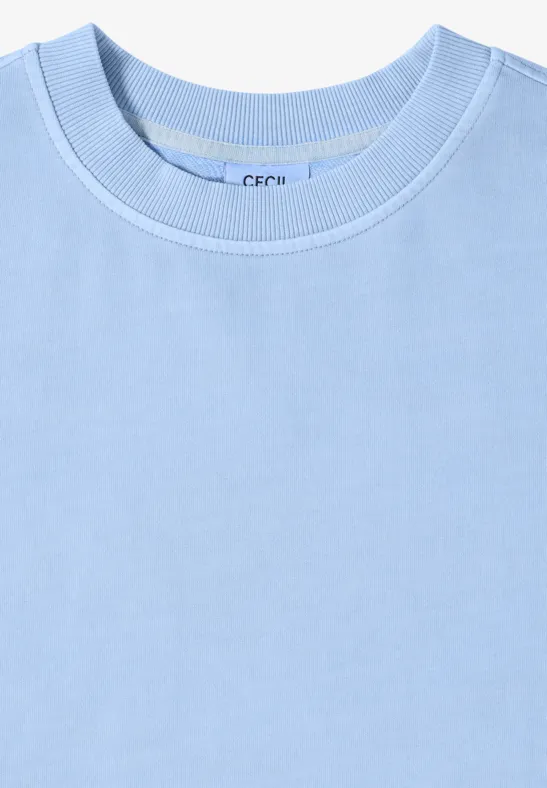 Lässiges Kurzarm-Sweatshirt in Garment-Dye