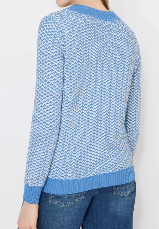 Zweifarbiger Pullover mit Grafikmuster