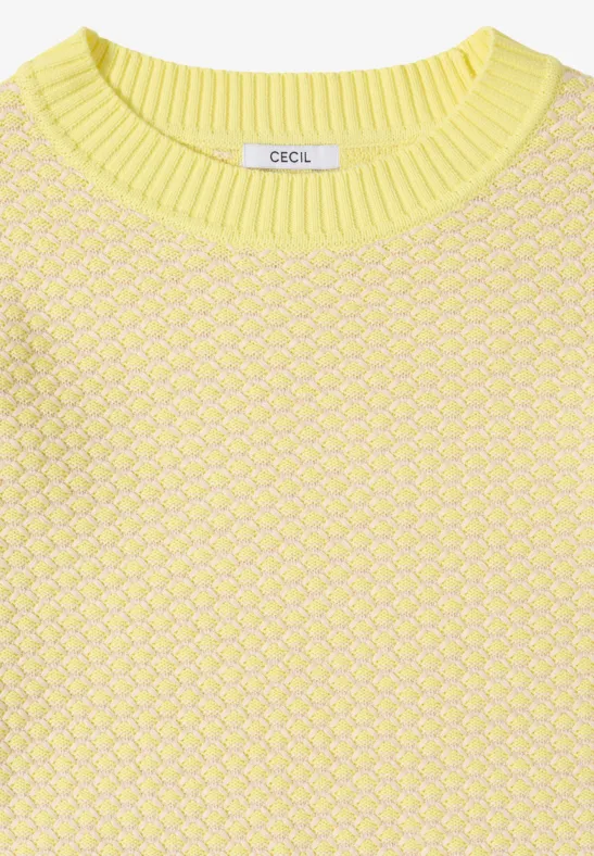 Zweifarbiger Strickpullover mit Grafikmuster