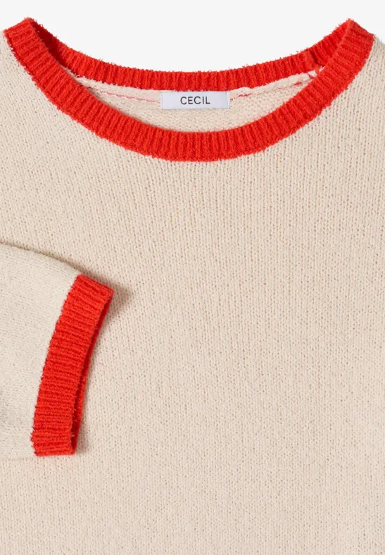 Kurzarm-Pullover mit Bouclé-Struktur