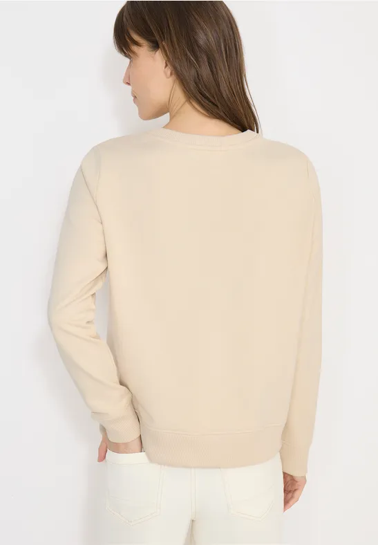 Besticktes Baumwoll-Sweatshirt mit Grafik