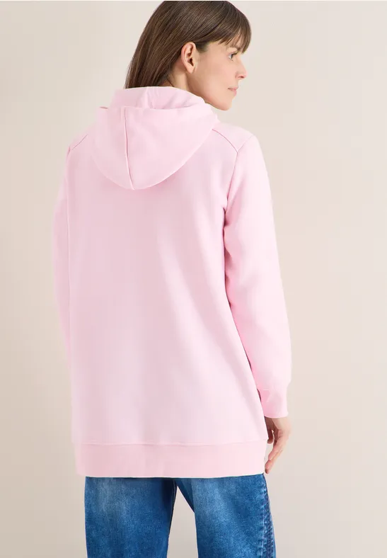 Langer Hoodie mit Tunnelzug-Kapuze