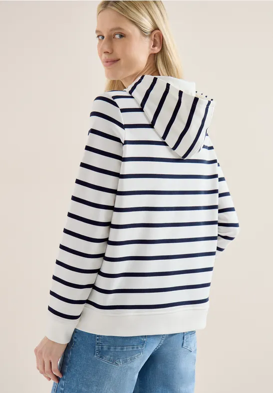 Maritimer Streifen-Hoodie mit Print