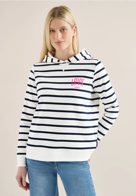 Maritimer Streifen-Hoodie mit Print