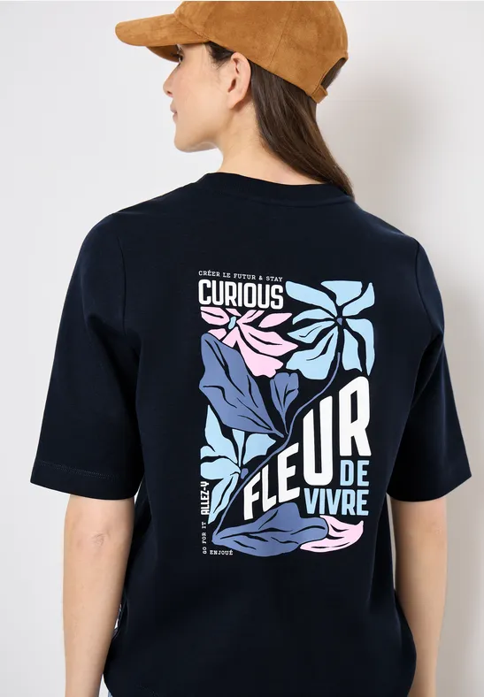Kurzarm-Sweatshirt mit grafischem Backprint