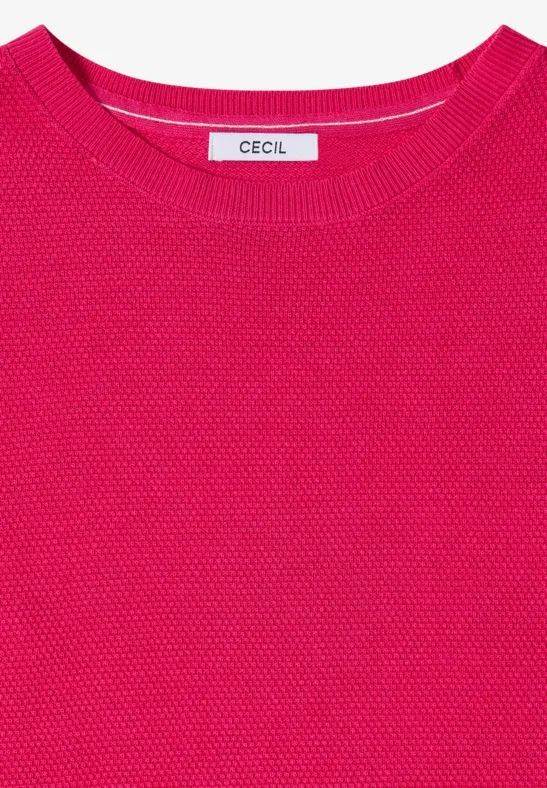 Strukturierter Kurzarm-Strickpullover