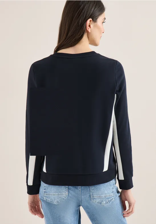 Sportives Colorblock-Sweatshirt mit Rundhalsausschnitt