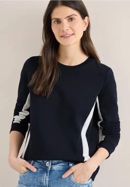 Sportives Colorblock-Sweatshirt mit Rundhalsausschnitt