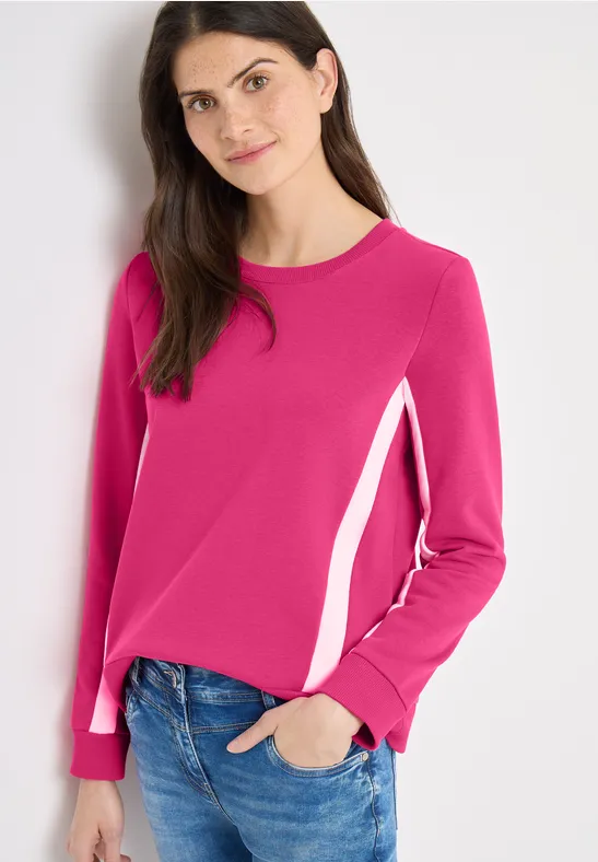 Sportives Rundhals-Sweatshirt mit Streifen