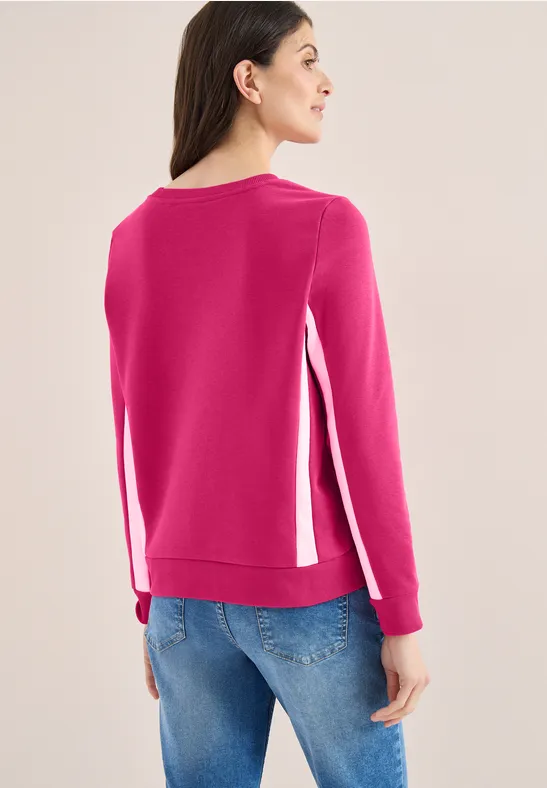 Sportives Rundhals-Sweatshirt mit Streifen