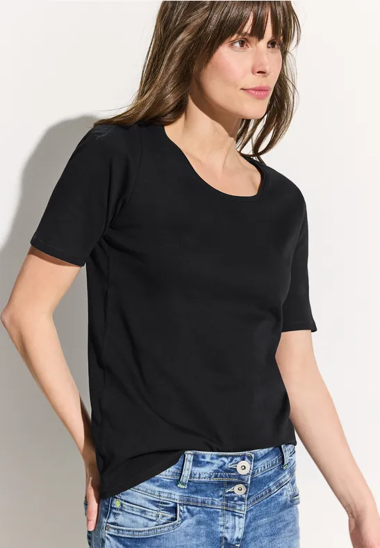 Essentielles Rundhalsshirt aus reiner Baumwolle