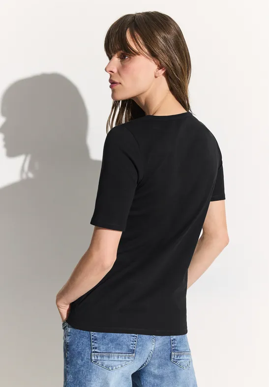 Essentielles Rundhalsshirt aus reiner Baumwolle