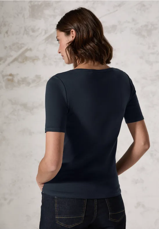 Essenzielles Baumwoll-T-Shirt mit Rundhals
