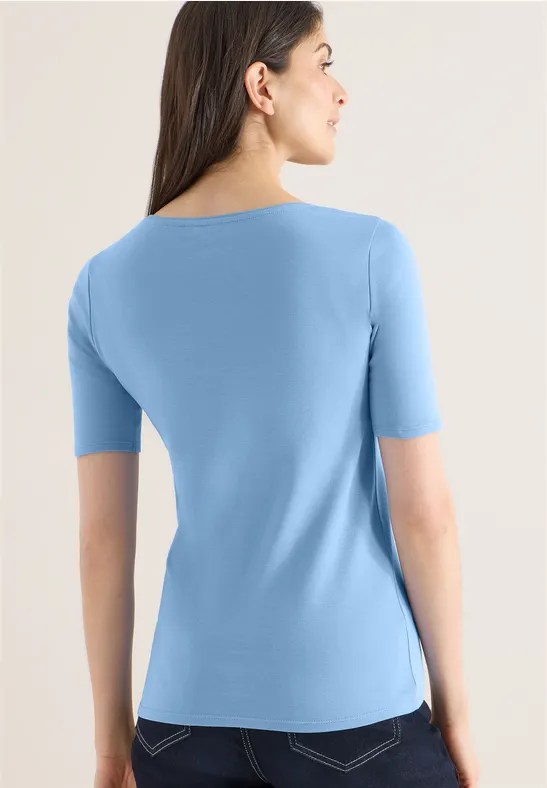Essenzielles Baumwoll-T-Shirt mit Rundhals