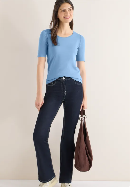 Essenzielles Baumwoll-T-Shirt mit Rundhals