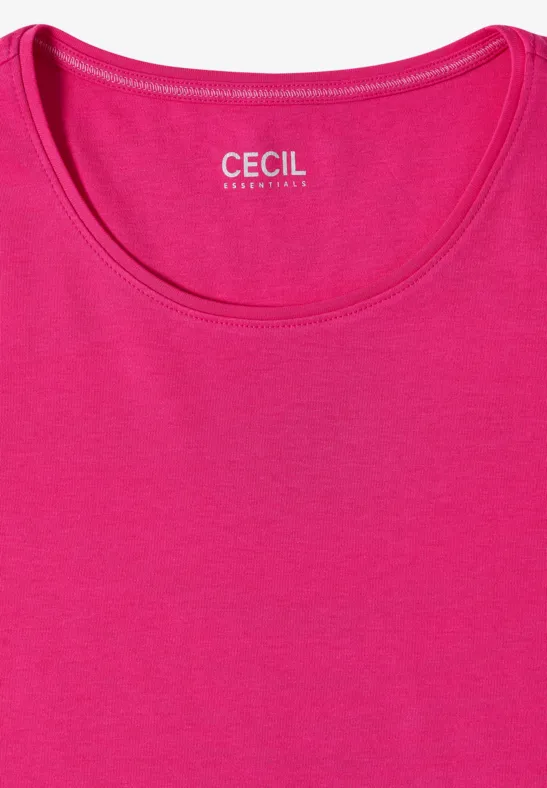 Klassisches Baumwollshirt mit Rundhalsausschnitt