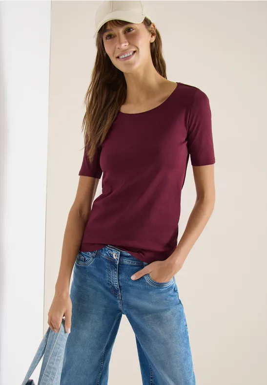 Klassisches Rundhals-T-Shirt aus Baumwolle