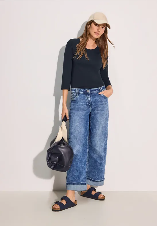 Essentielles 3/4-Arm Baumwollshirt