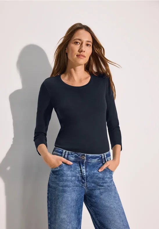 Essentielles 3/4-Arm Baumwollshirt
