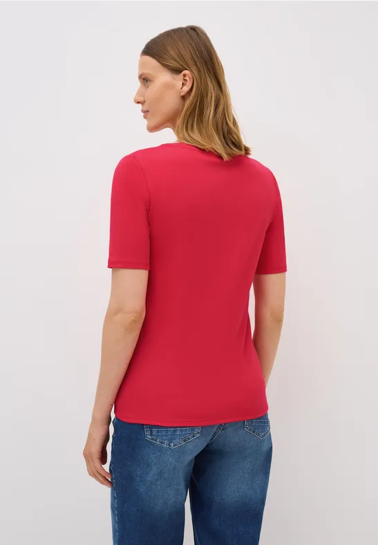 Klassisches V-Ausschnitt Baumwoll-T-Shirt