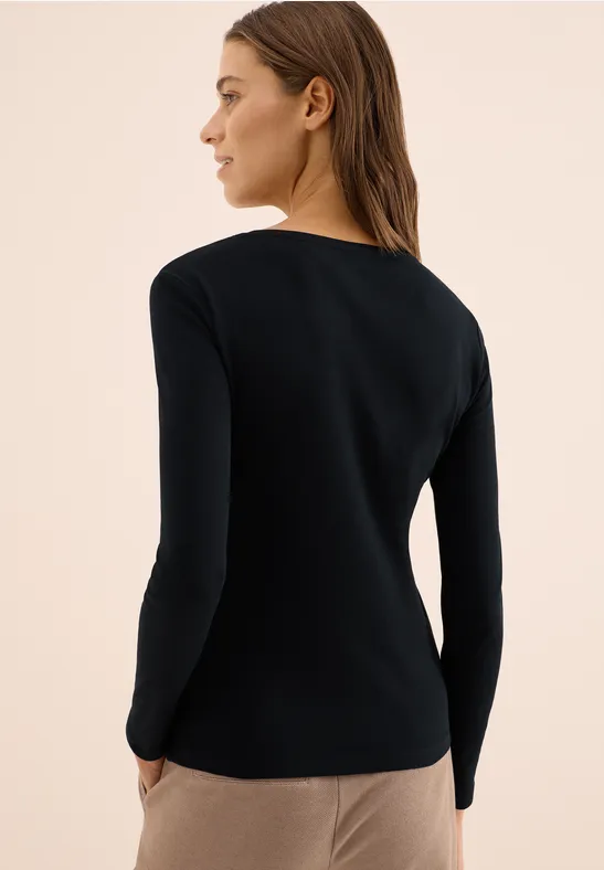 Klassisches Langarmshirt mit Rundhalsausschnitt