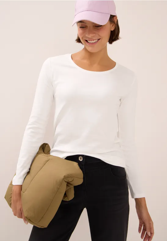 Klassisches Langarmshirt aus Baumwolle
