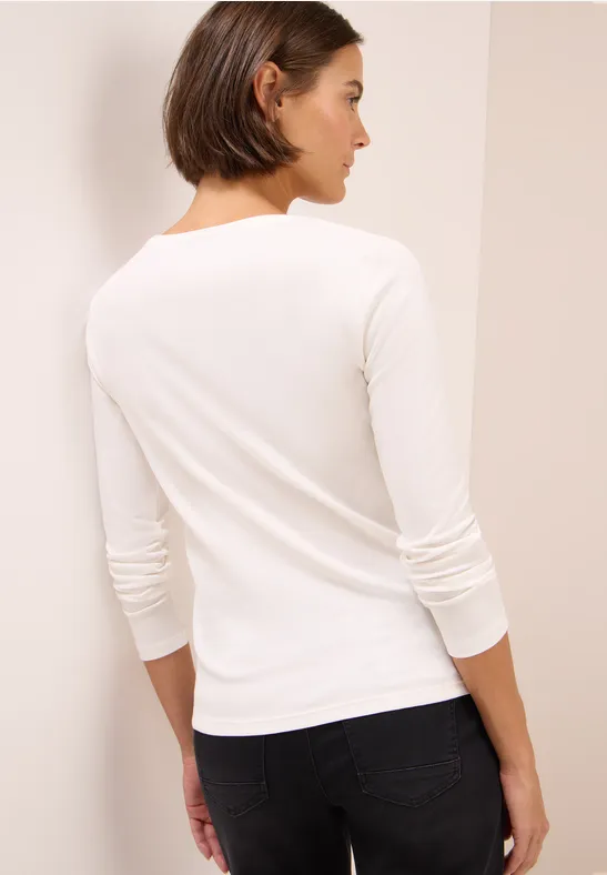 Klassisches Langarmshirt aus Baumwolle