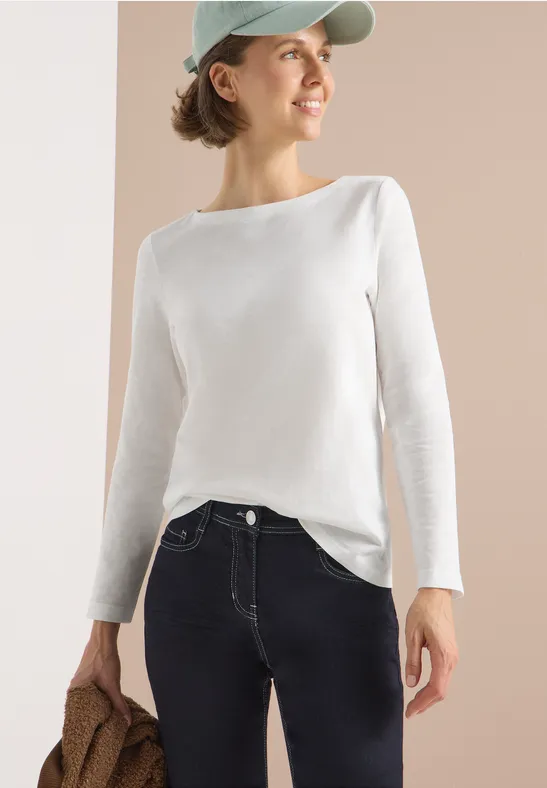 Klassisches Langarmshirt aus Baumwolle
