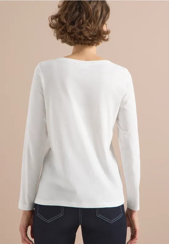 Klassisches Langarmshirt aus Baumwolle