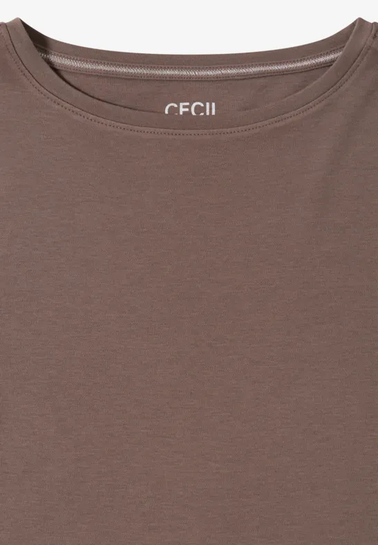 Lässiges U-Boot-Ausschnitt 3/4-Arm-Shirt