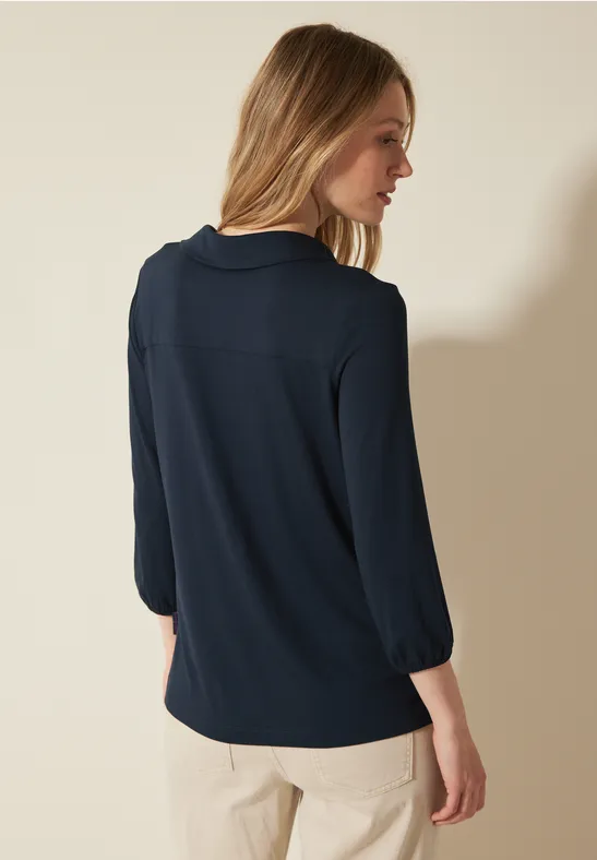 Minimalistisches Poloshirt mit 3/4-Arm