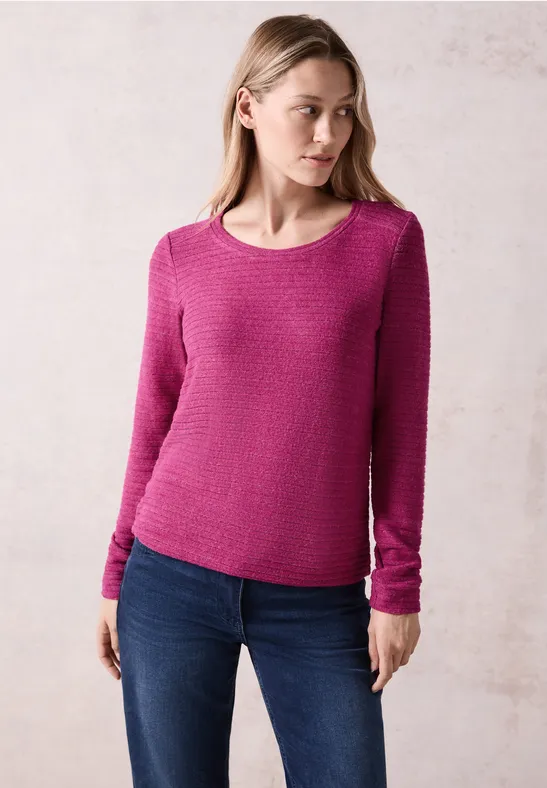 Langarmshirt mit horizontaler Struktur