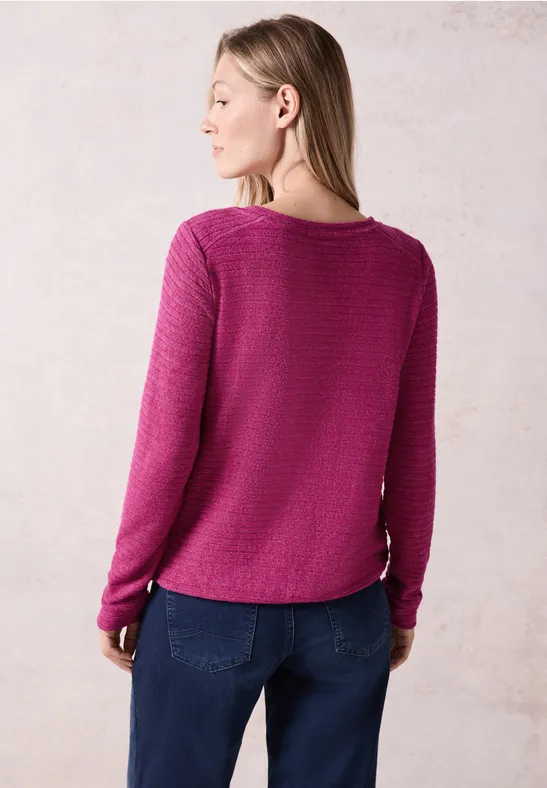 Langarmshirt mit horizontaler Struktur
